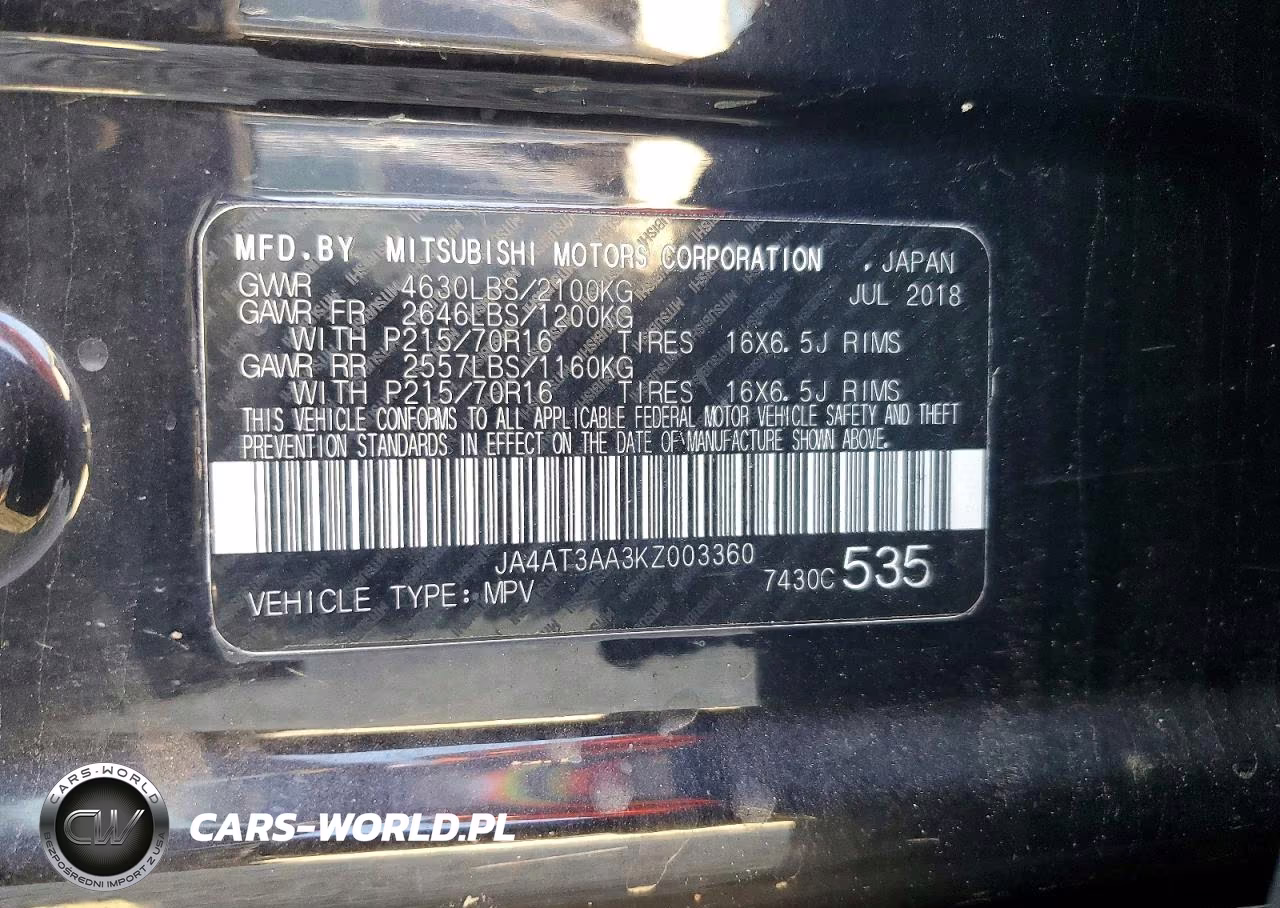 2019 Mitsubishi Eclipse Cross Es VIN:JA4AT3AA3KZ003360 - 14