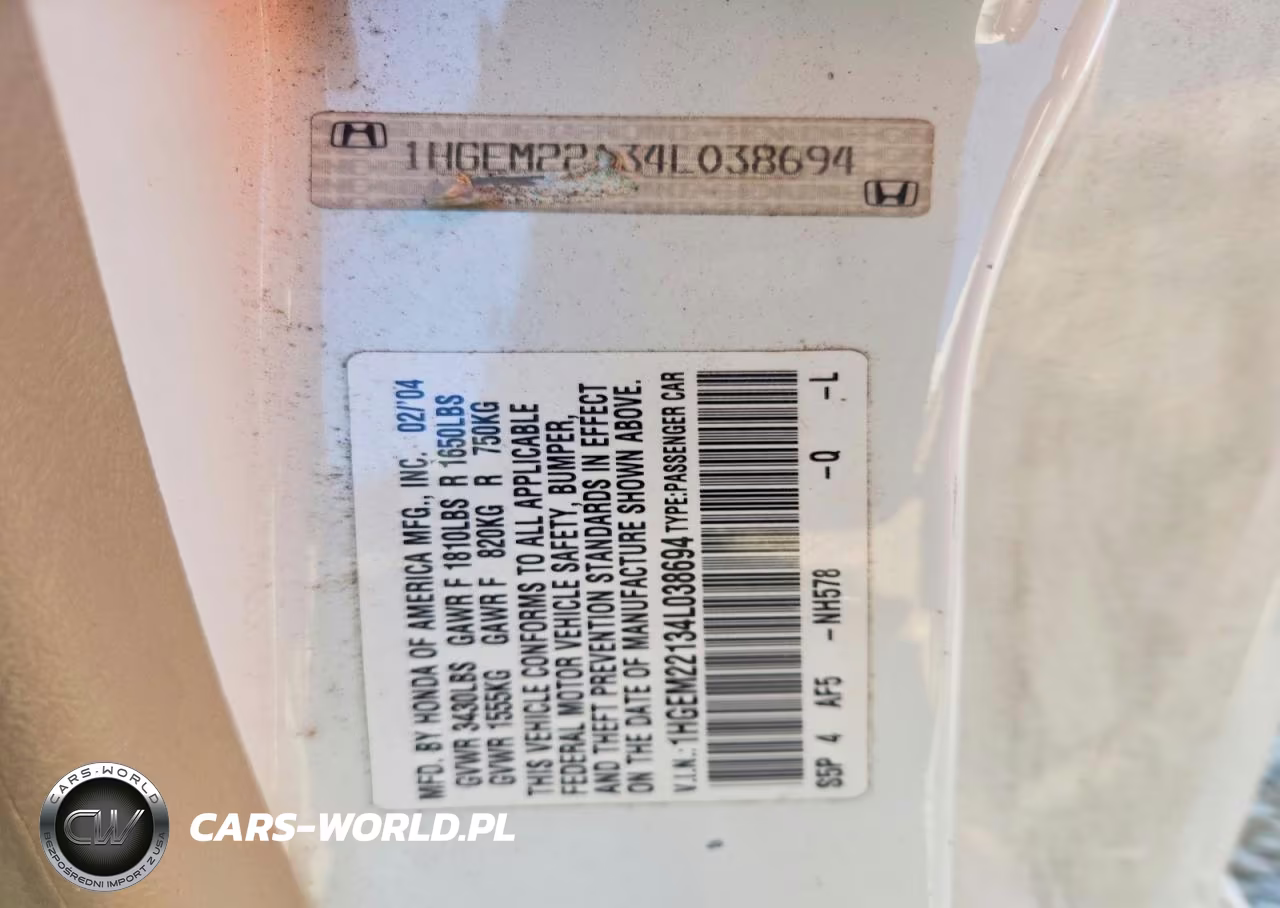 2004 Honda Civic Dx Vp VIN:1HGEM22134L038694 - 12