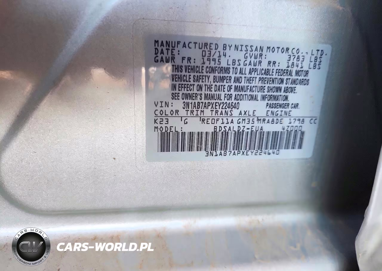 2014 Nissan Sentra Sv VIN:3N1AB7APXEY224640 - 12