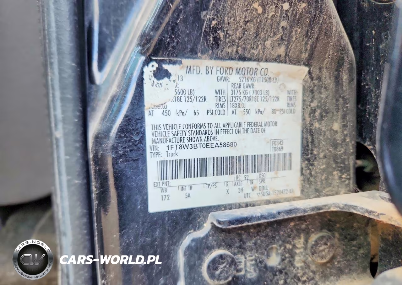 2014 Ford F350 Super Duty VIN:1FT8W3BT0EEA58680 - 13