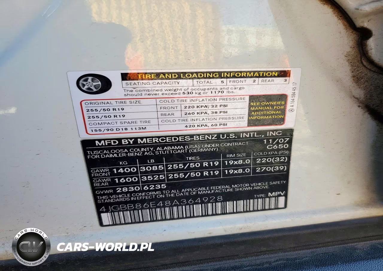2008 Mercedes-Benz Ml 350 VIN:4JGBB86E48A364928 - 13