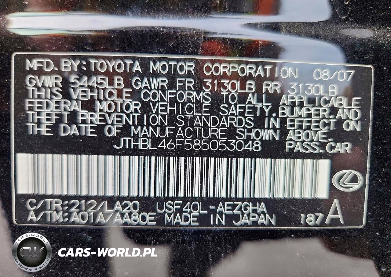 2008 Lexus Ls460 VIN:JTHBL46F585053048 - 13