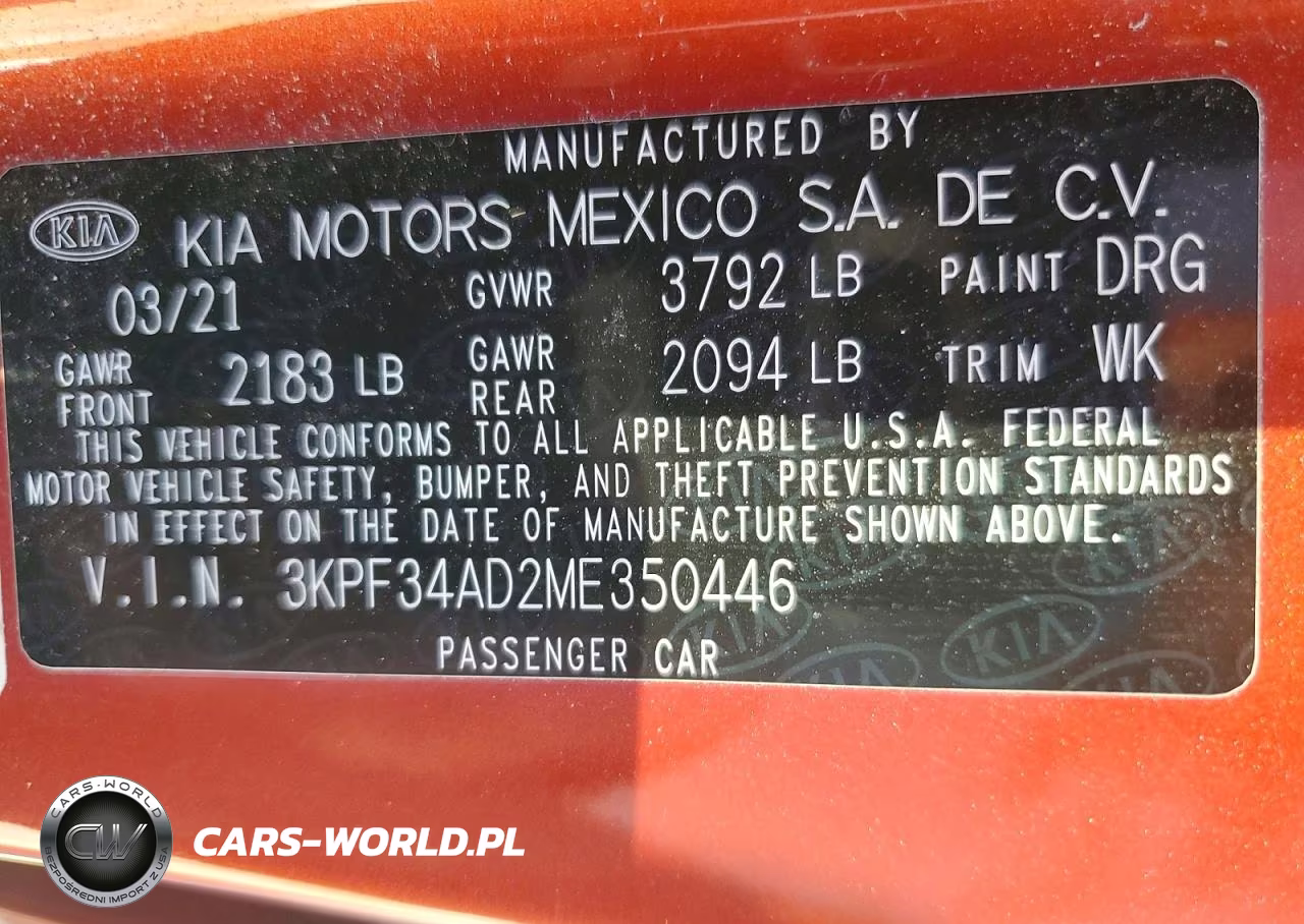 2021 Kia Forte Gt Line VIN:3KPF34AD2ME350446 - 12