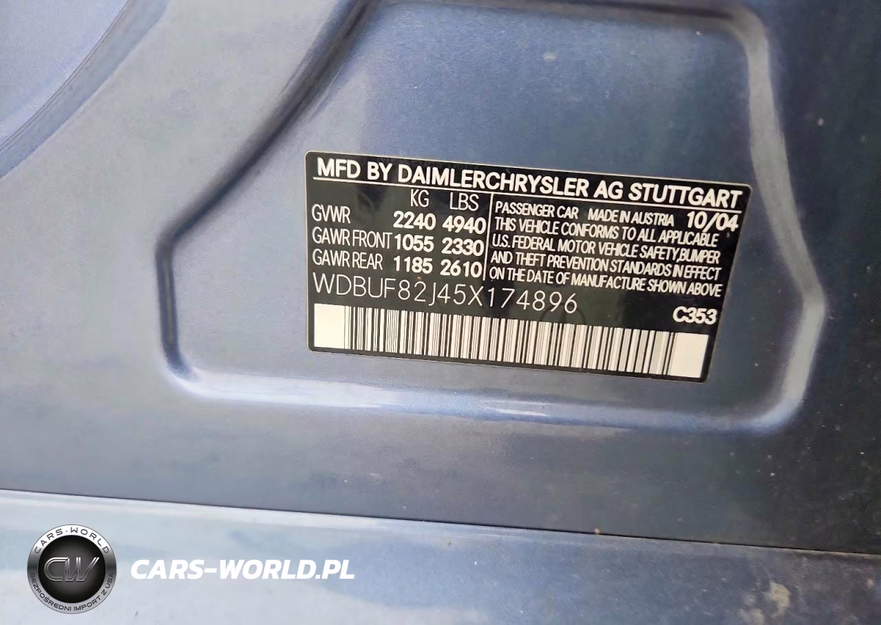 2005 Mercedes-Benz E 320 4Matic VIN:WDBUF82J45X174896 - 12