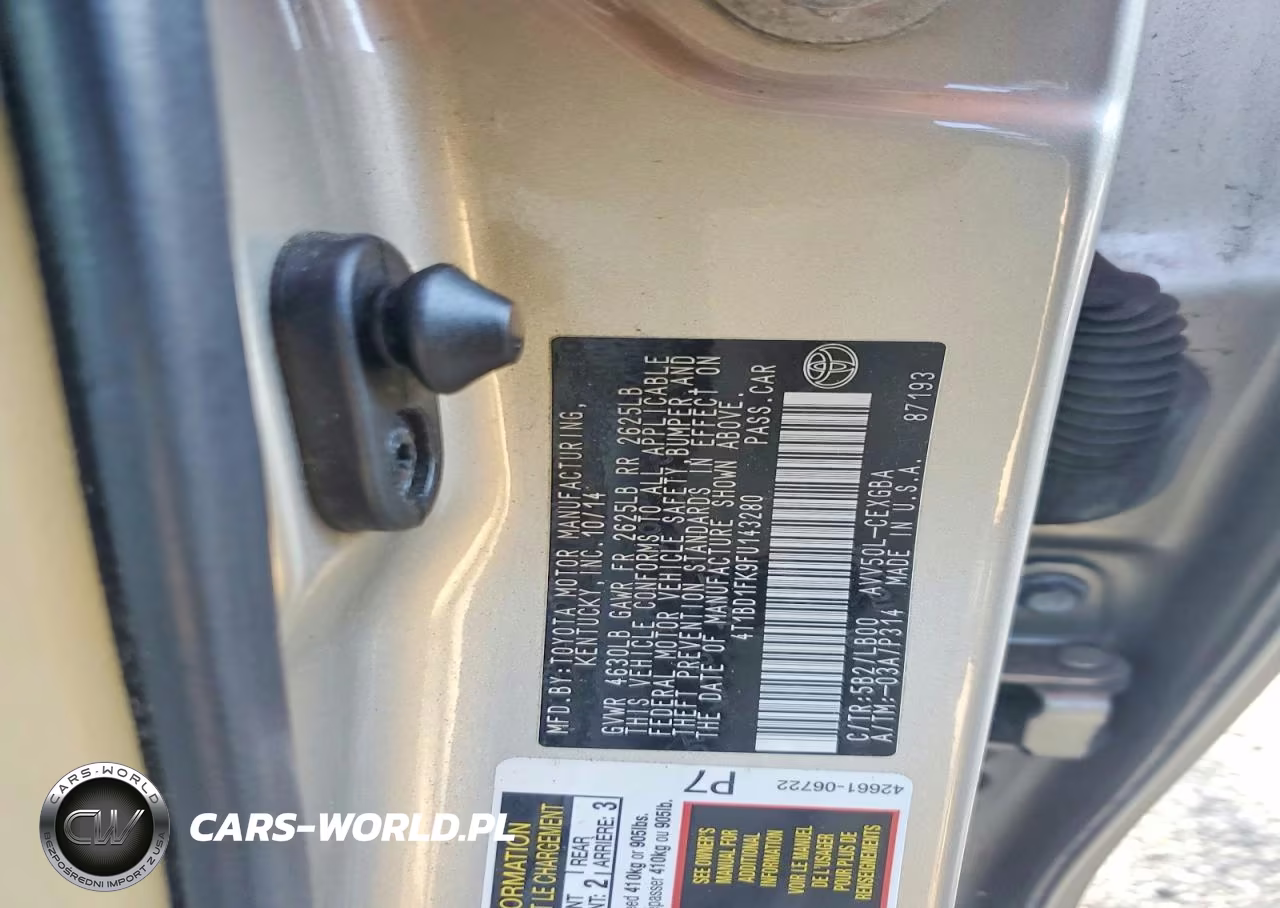 2015 Toyota Camry Hybrid Xle VIN:4T1BD1FK9FU143280 - 12