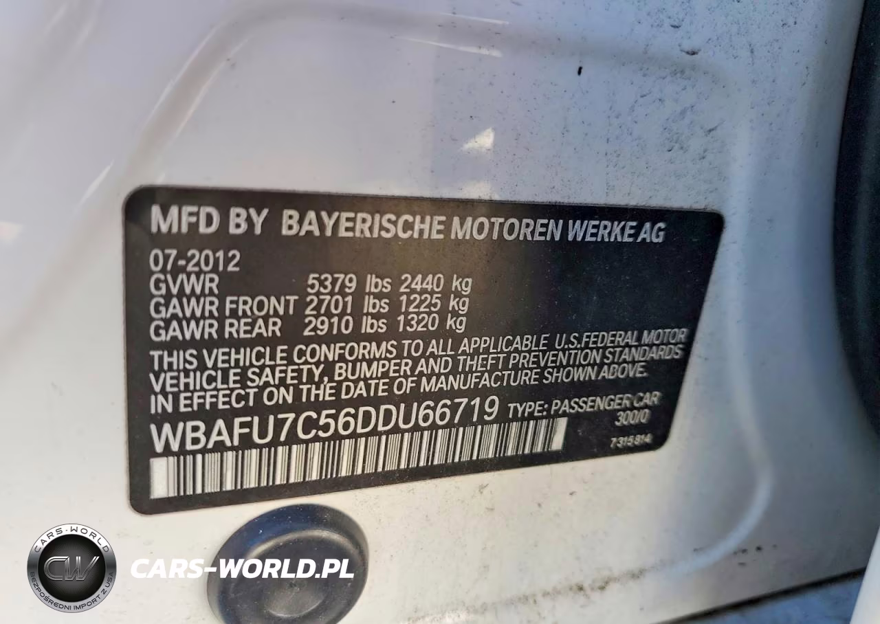 2013 BMW 535 Xi VIN:WBAFU7C56DDU66719 - 12