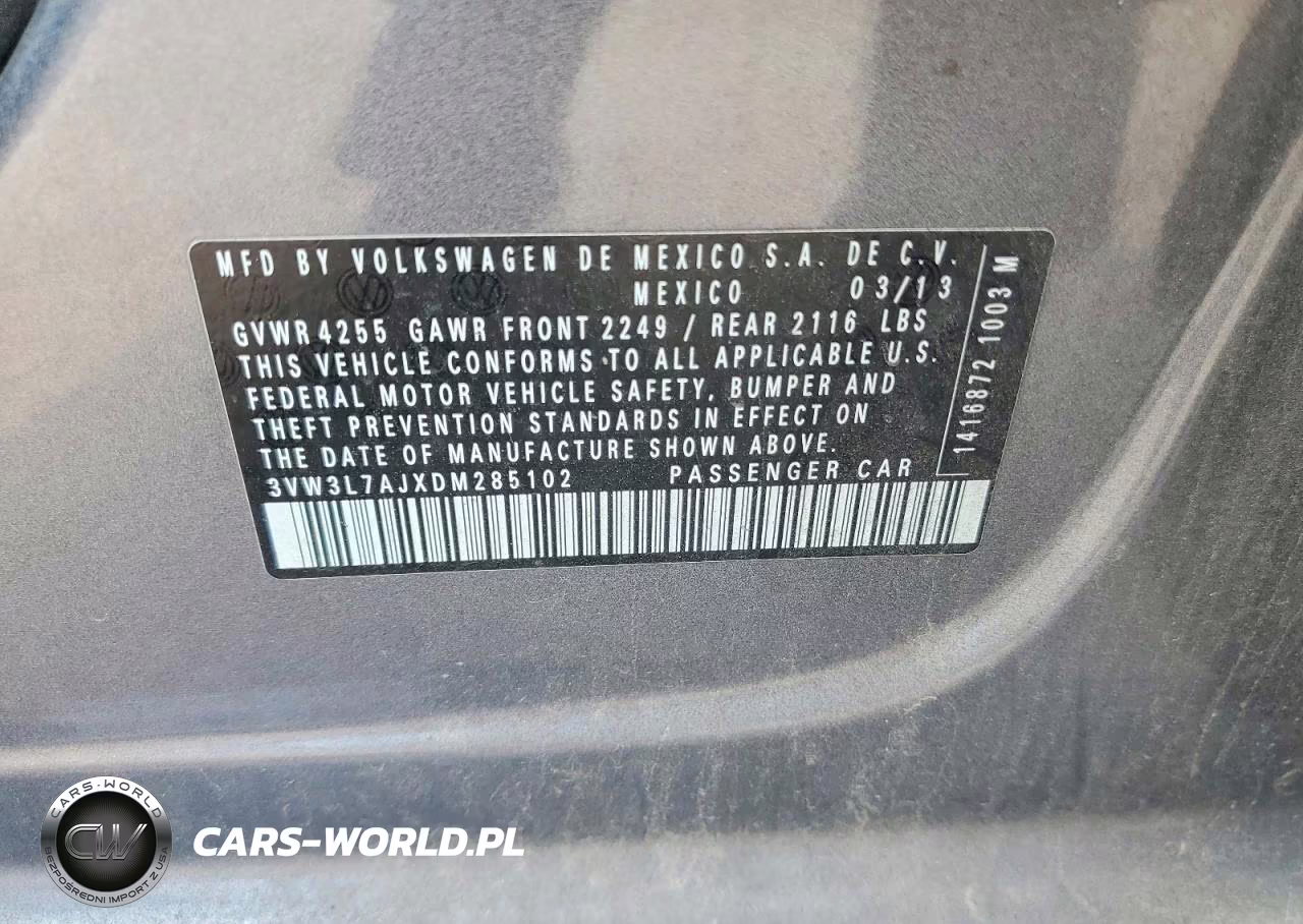 2013 Volkswagen Jetta Tdi VIN:3VW3L7AJXDM285102 - 12