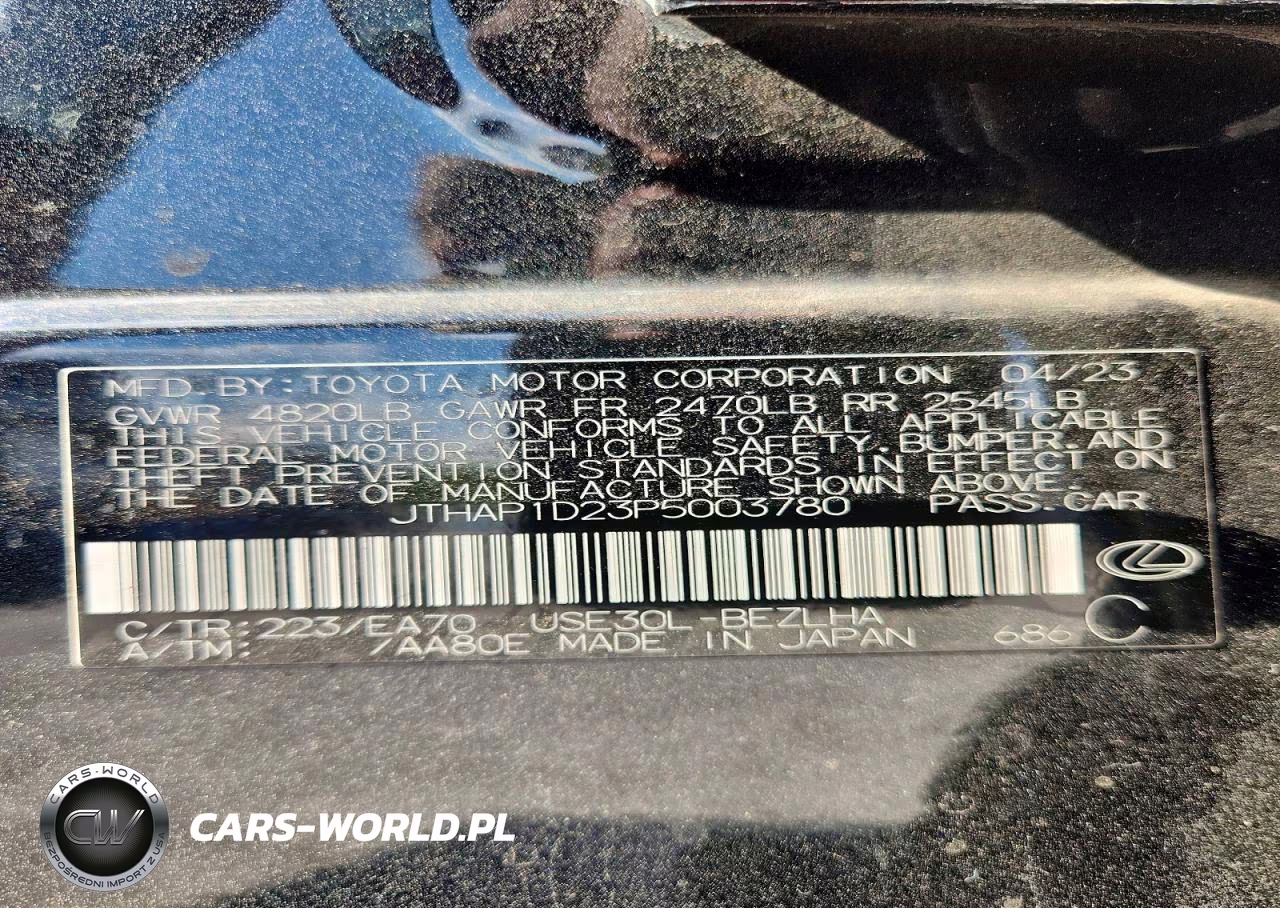 2023 Lexus Is 500 F Sport Performance VIN:JTHAP1D23P5003780 - 12