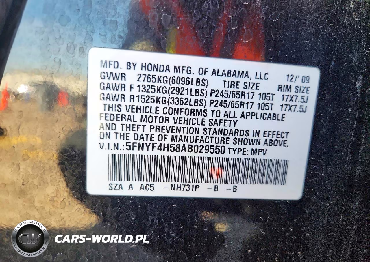 2010 Honda Pilot Exl VIN:5FNYF4H58AB029550 - 13