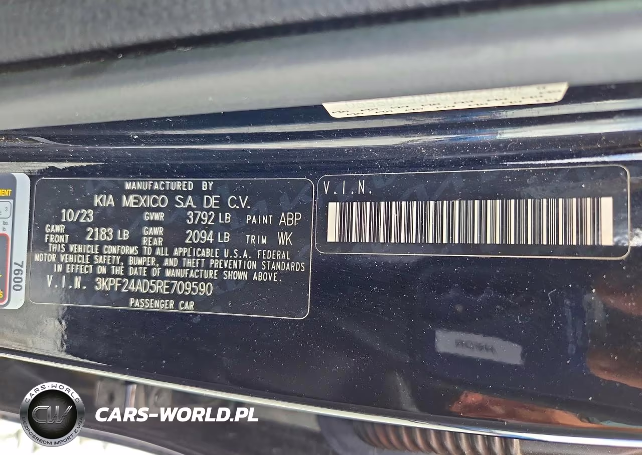 2024 Kia Forte Lx VIN:3KPF24AD5RE709590 - 12