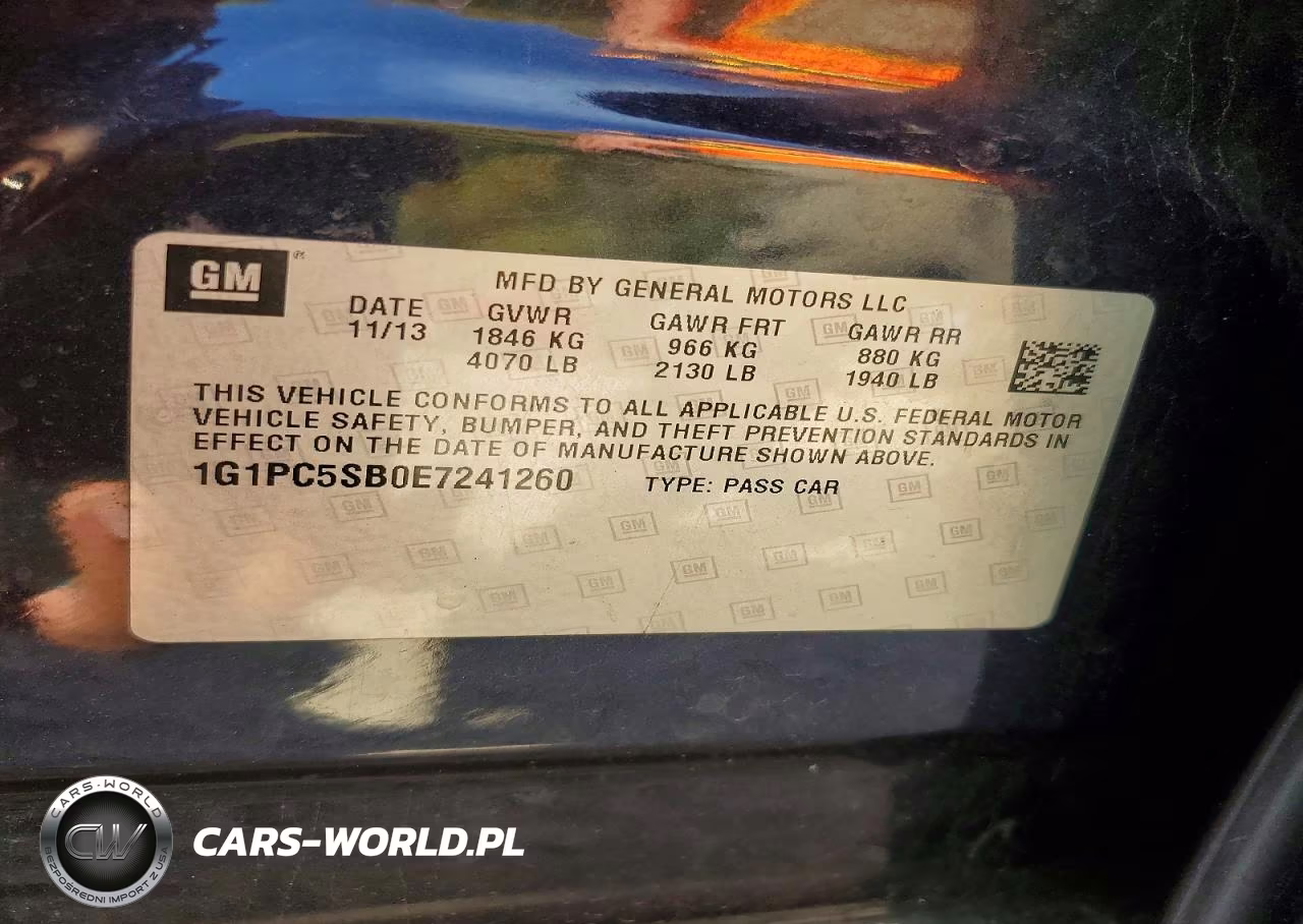 2014 Chevrolet Cruze Lt VIN:1G1PC5SB0E7241260 - 12