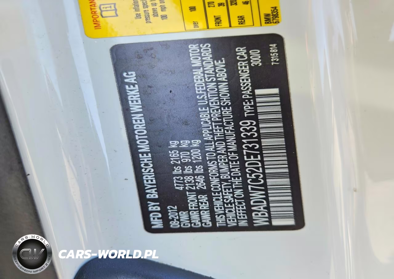 2013 BMW 328 I Sulev VIN:WBADW7C52DE731339 - 12