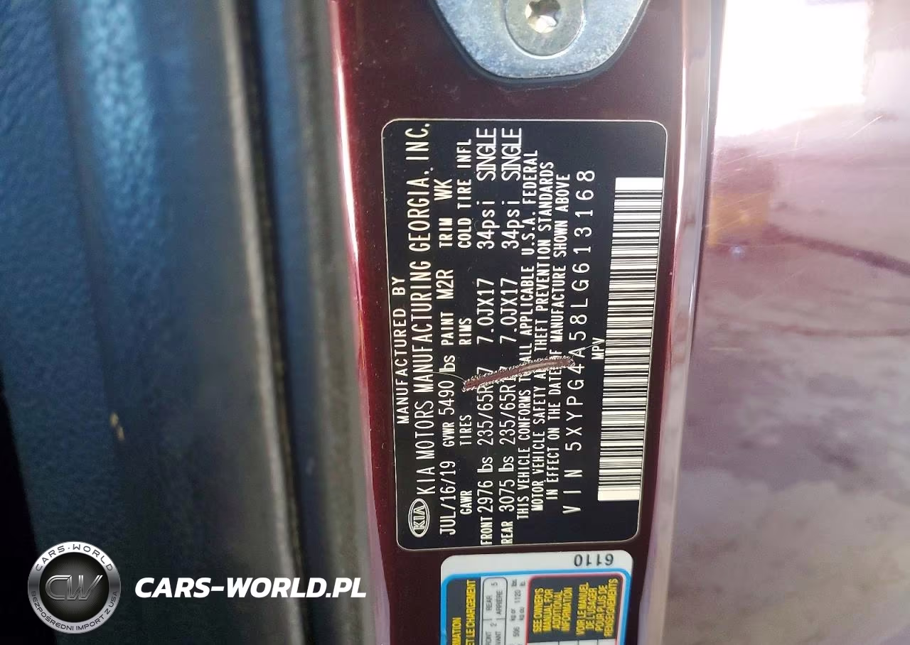 2020 Kia Sorento S VIN:5XYPG4A58LG613168 - 13