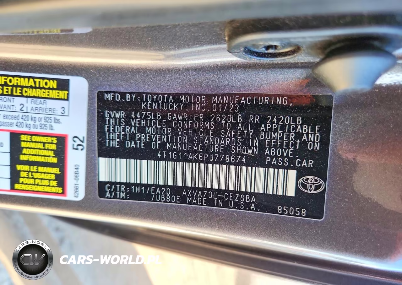 2023 Toyota Camry Se Night Shade VIN:4T1G11AK6PU778674 - 12