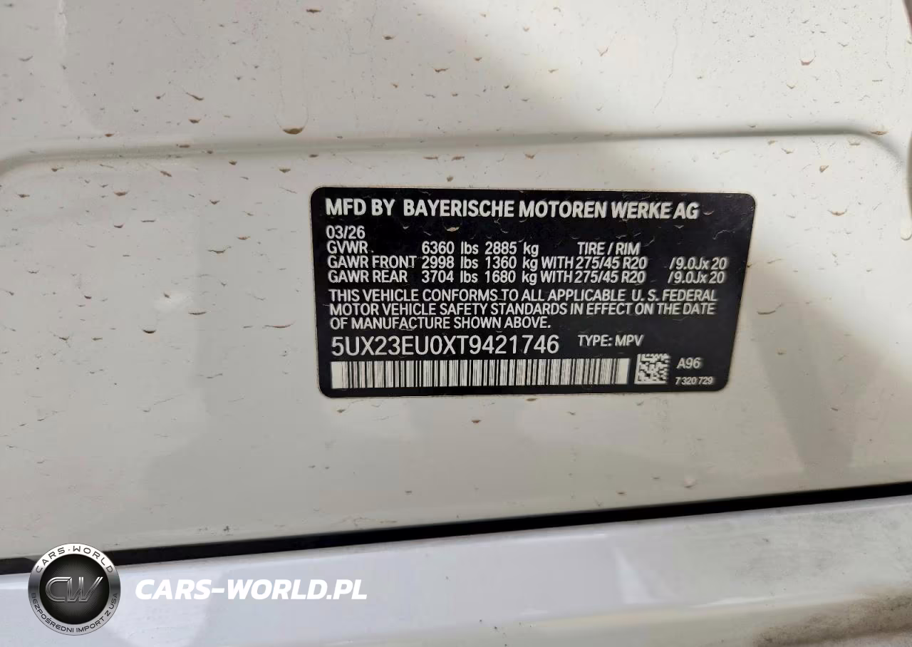 2026 B M W X Series X5 4D Suv 40I xDrive Msport VIN:5UX23EU0XT9421746 - 14