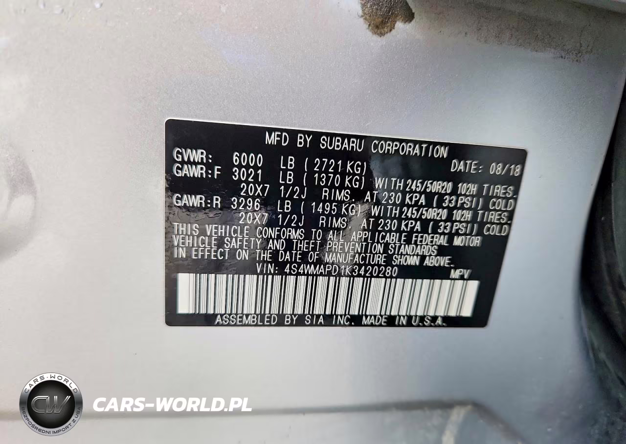 2019 Subaru Ascent Limited VIN:4S4WMAPD1K3420280 - 13