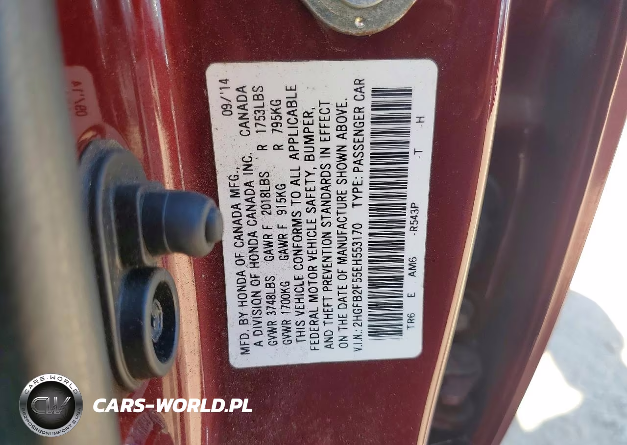 2014 Honda Civic Lx VIN:2HGFB2F55EH553170 - 12
