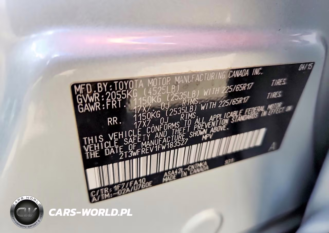 2015 Toyota Rav4 Xle VIN:2T3WFREV1FW183527 - 13