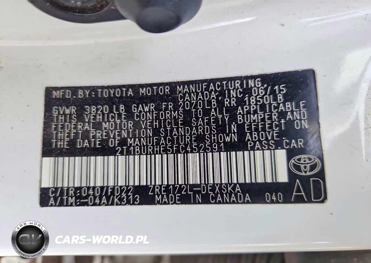 2015 Toyota Corolla S Plus VIN:2T1BURHE5FC452591 - 13