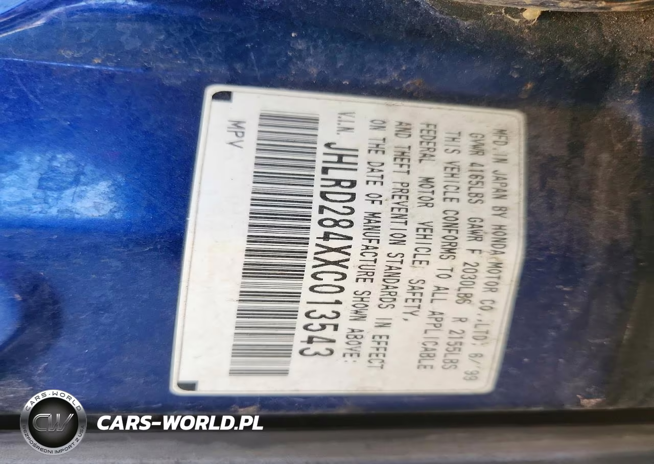 1999 Honda Cr-V Lx VIN:JHLRD284XXC013543 - 12