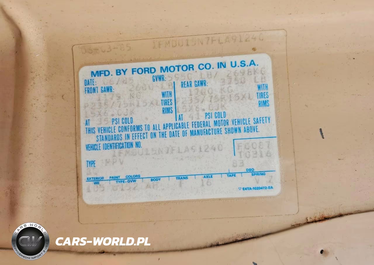 1985 Ford Bronco U100 VIN:1FMDU15N7FLA91240 - 13