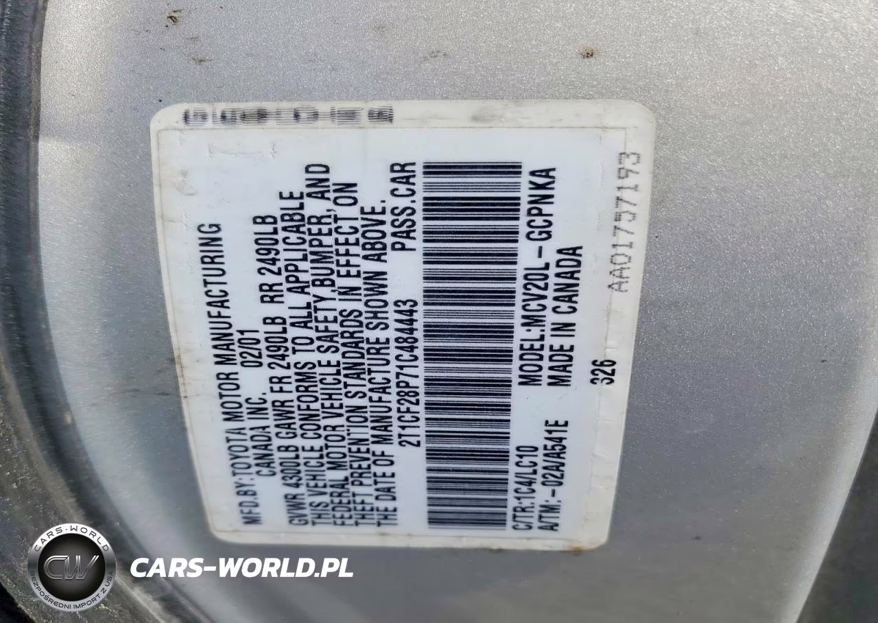 2001 Toyota Camry Solara Sle V6 VIN:2T1CF28P71C484443 - 12