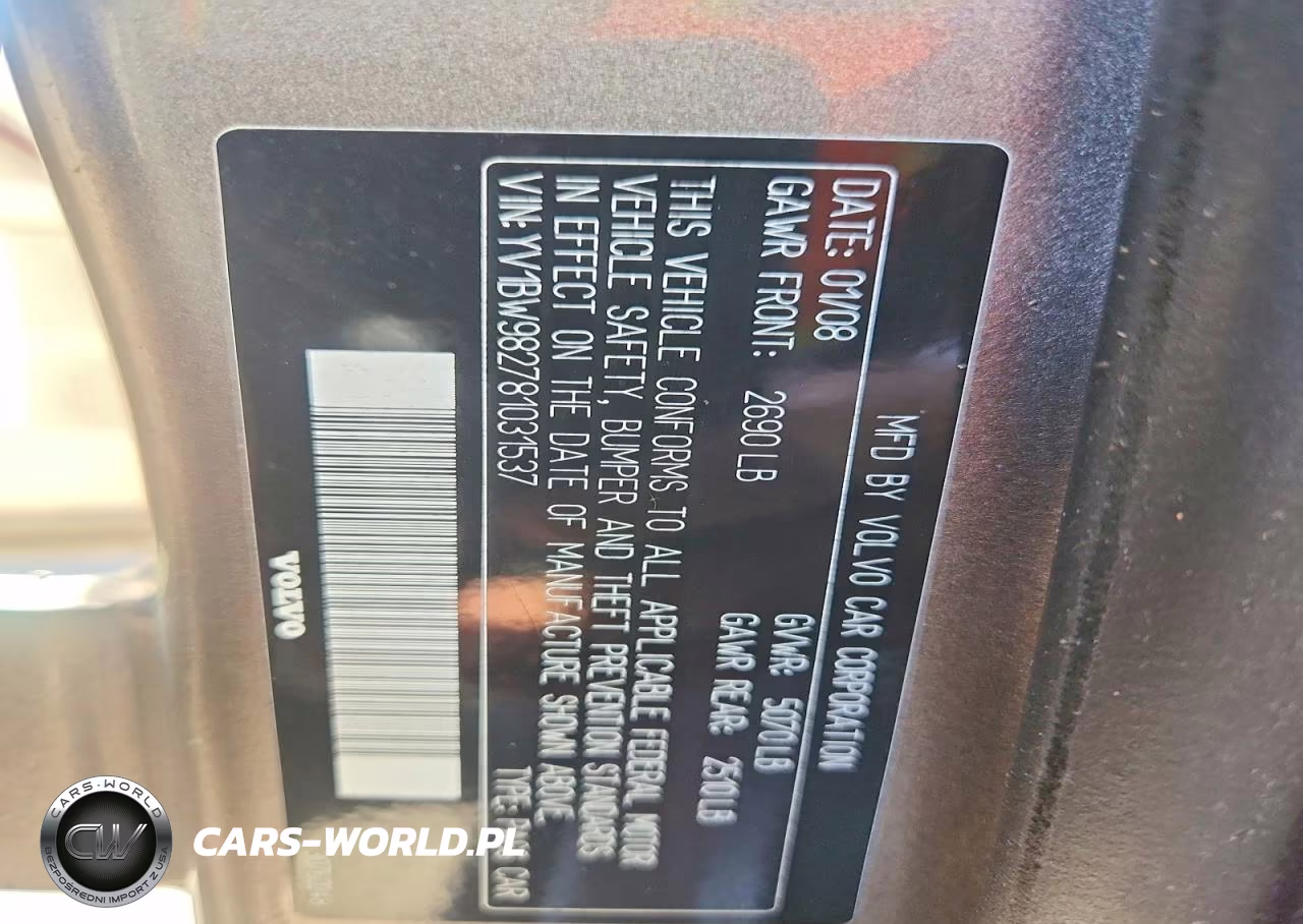 2008 Volvo V70 3.2 VIN:YV1BW982781031537 - 12