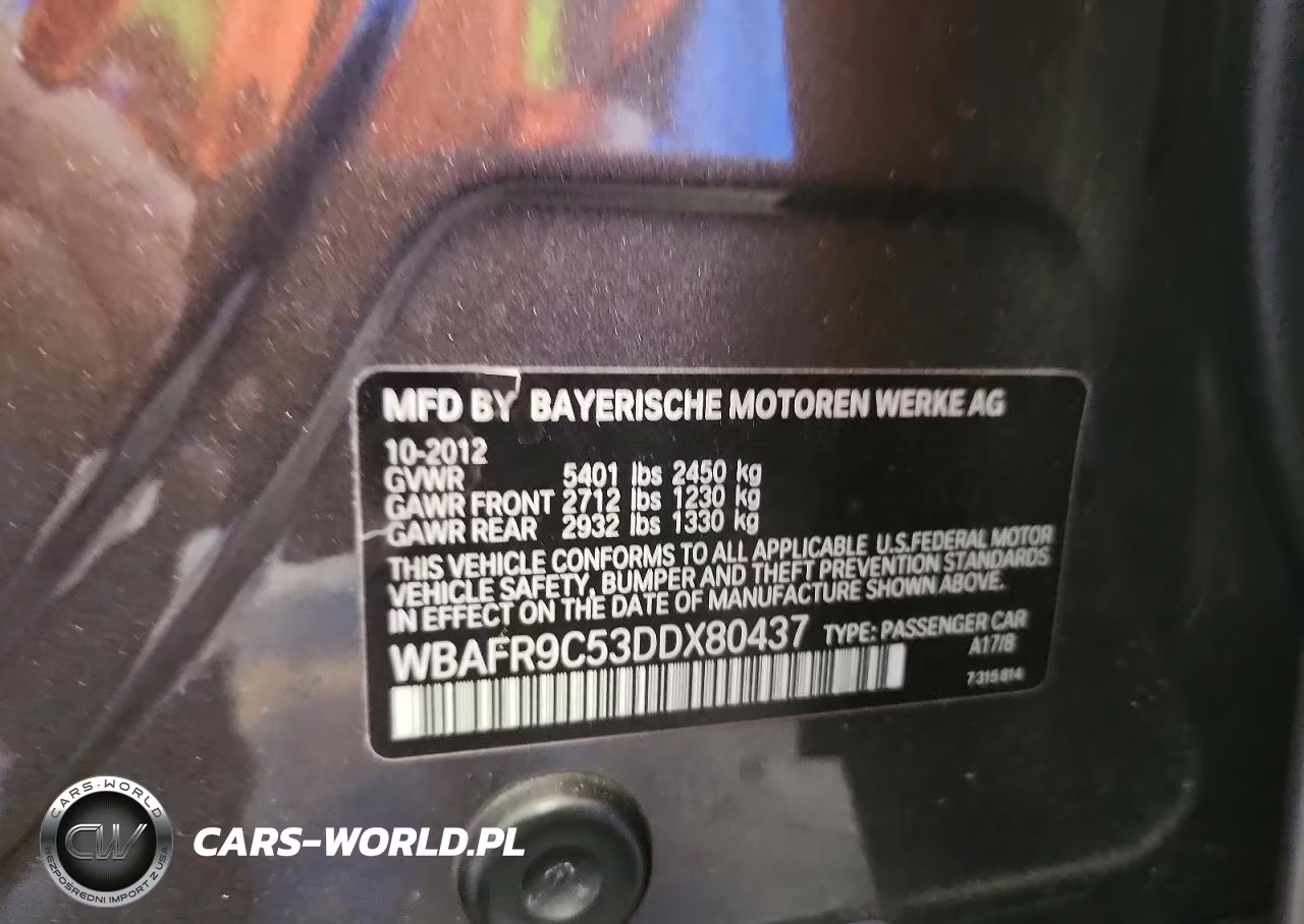 2013 BMW 550 I VIN:WBAFR9C53DDX80437 - 12