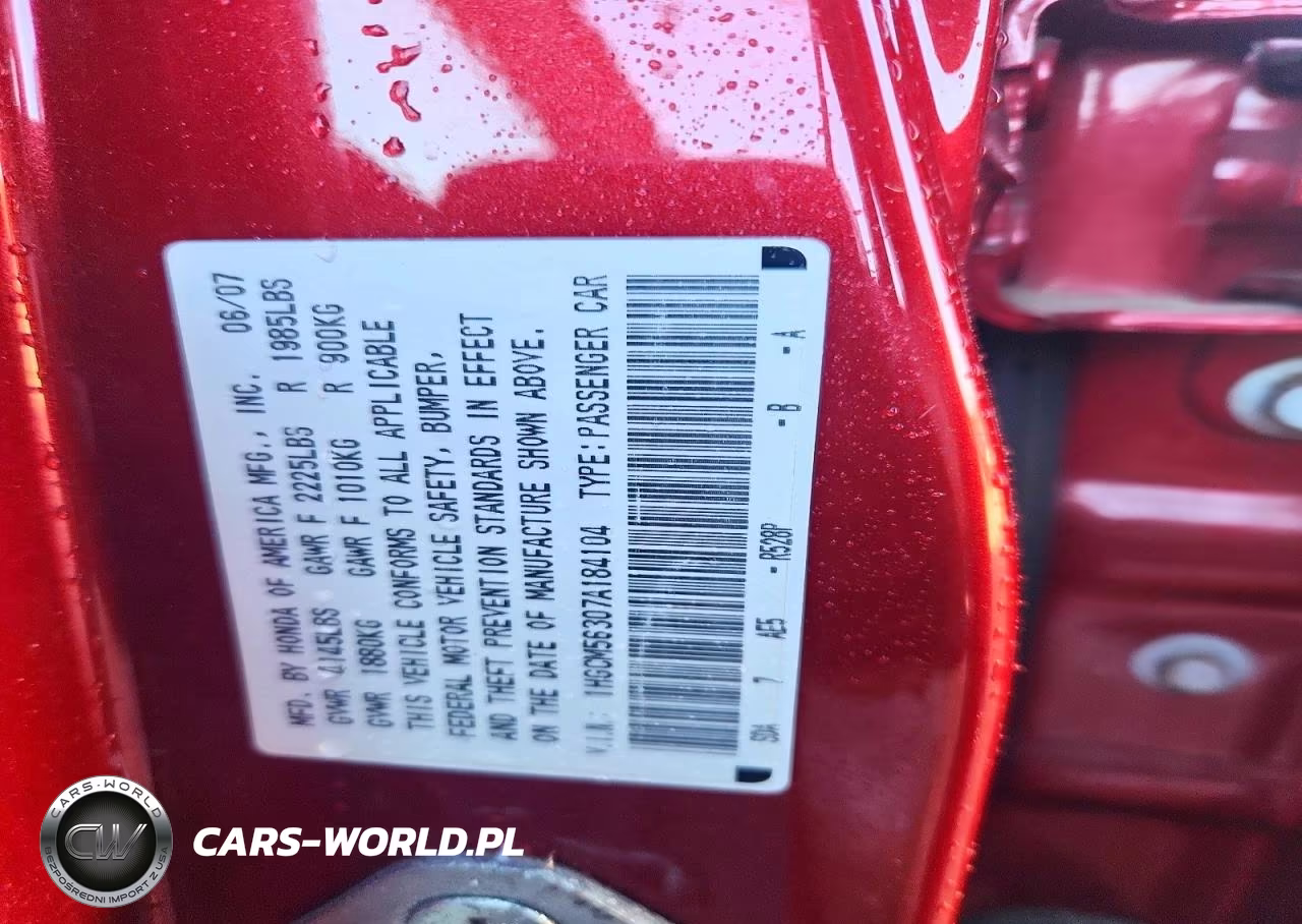 2007 Honda Accord Se VIN:1HGCM56307A184104 - 12