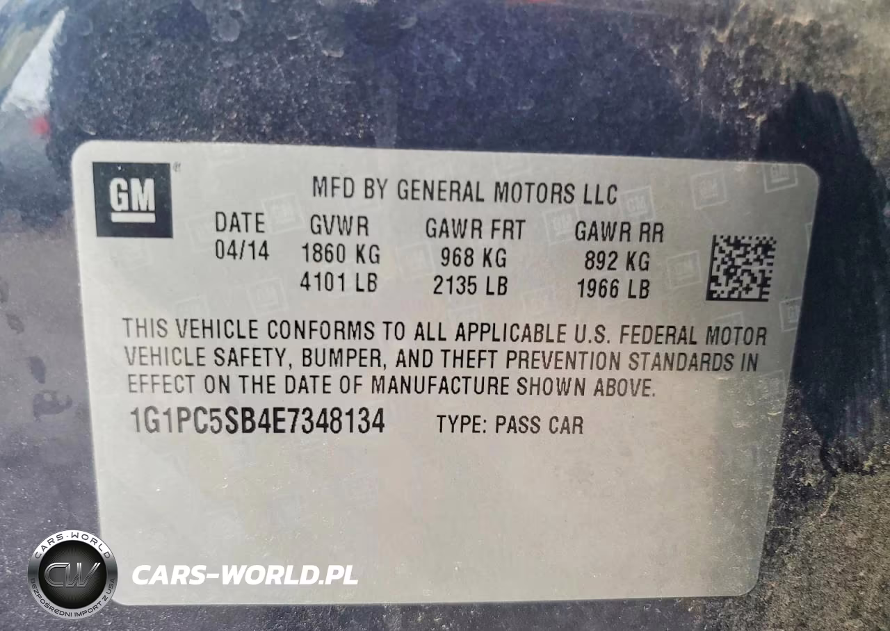 2014 Chevrolet Cruze Lt VIN:1G1PC5SB4E7348134 - 12