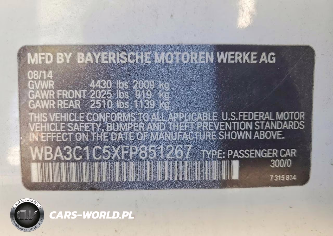 2015 BMW 328 I Sulev VIN:WBA3C1C5XFP851267 - 13