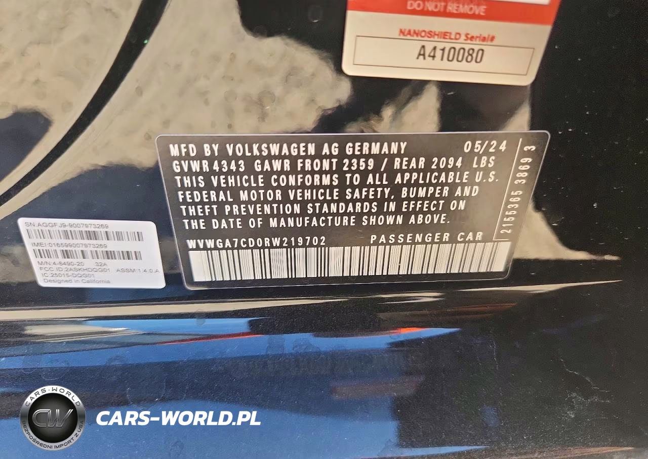 2024 Volkswagen Gti S VIN:WVWGA7CD0RW219702 - 12