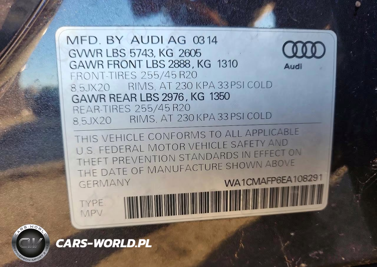 2014 Audi Q5 Tdi Premium Plus VIN:WA1CMAFP6EA108291 - 13