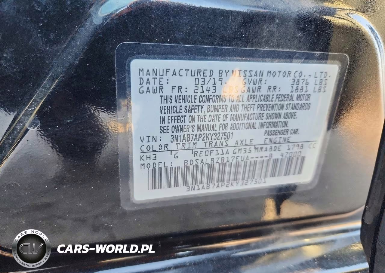 2019 Nissan Sentra S VIN:3N1AB7AP2KY327501 - 12