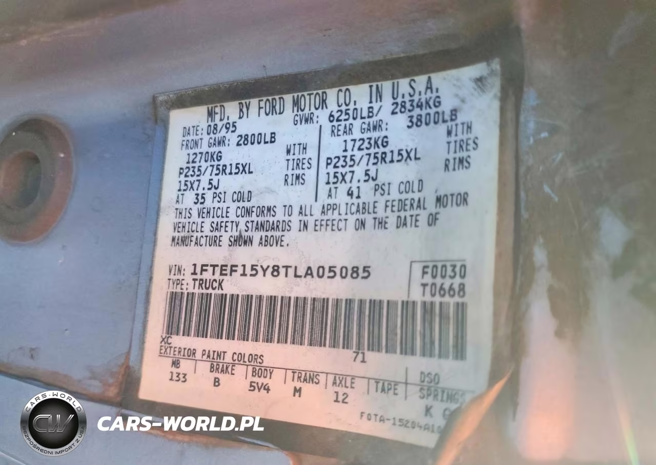 1996 Ford F150 VIN:1FTEF15Y8TLA05085 - 12