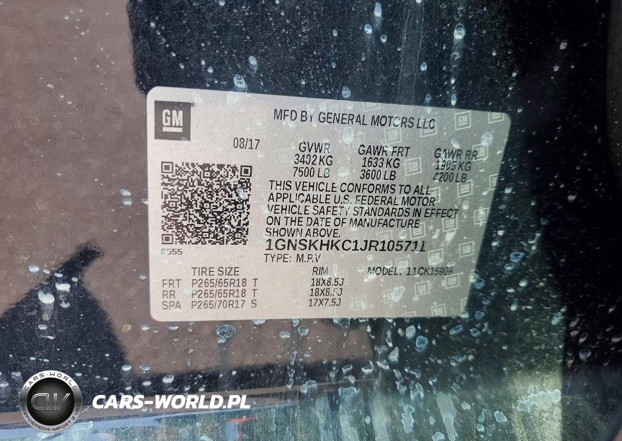 2018 Chevrolet Suburban K1500 Lt VIN:1GNSKHKC1JR105711 - 13
