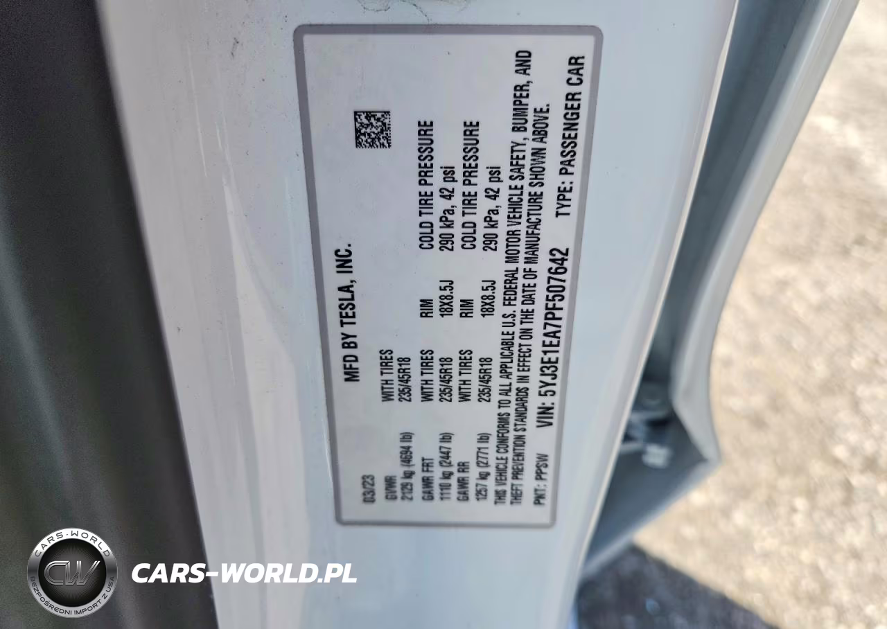 2023 Tesla Model 3 VIN:5YJ3E1EA7PF507642 - 12