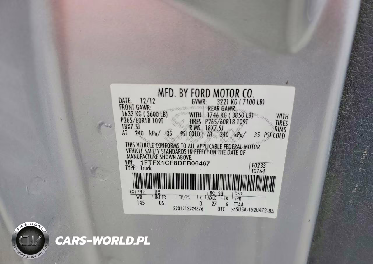 2013 Ford F150 Super Cab VIN:1FTFX1CF8DFB06467 - 12