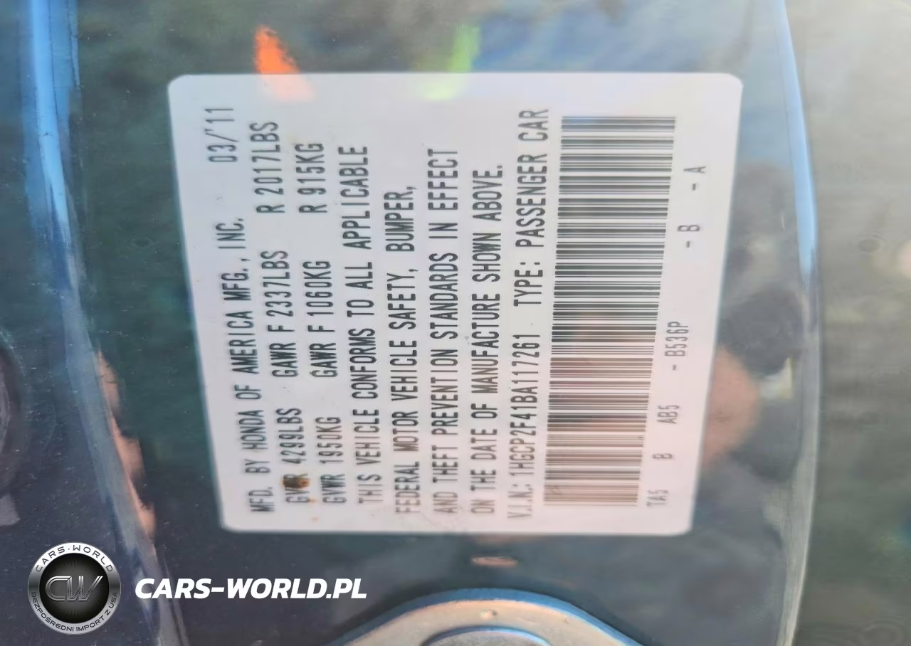 2011 Honda Accord Lxp VIN:1HGCP2F41BA117261 - 12