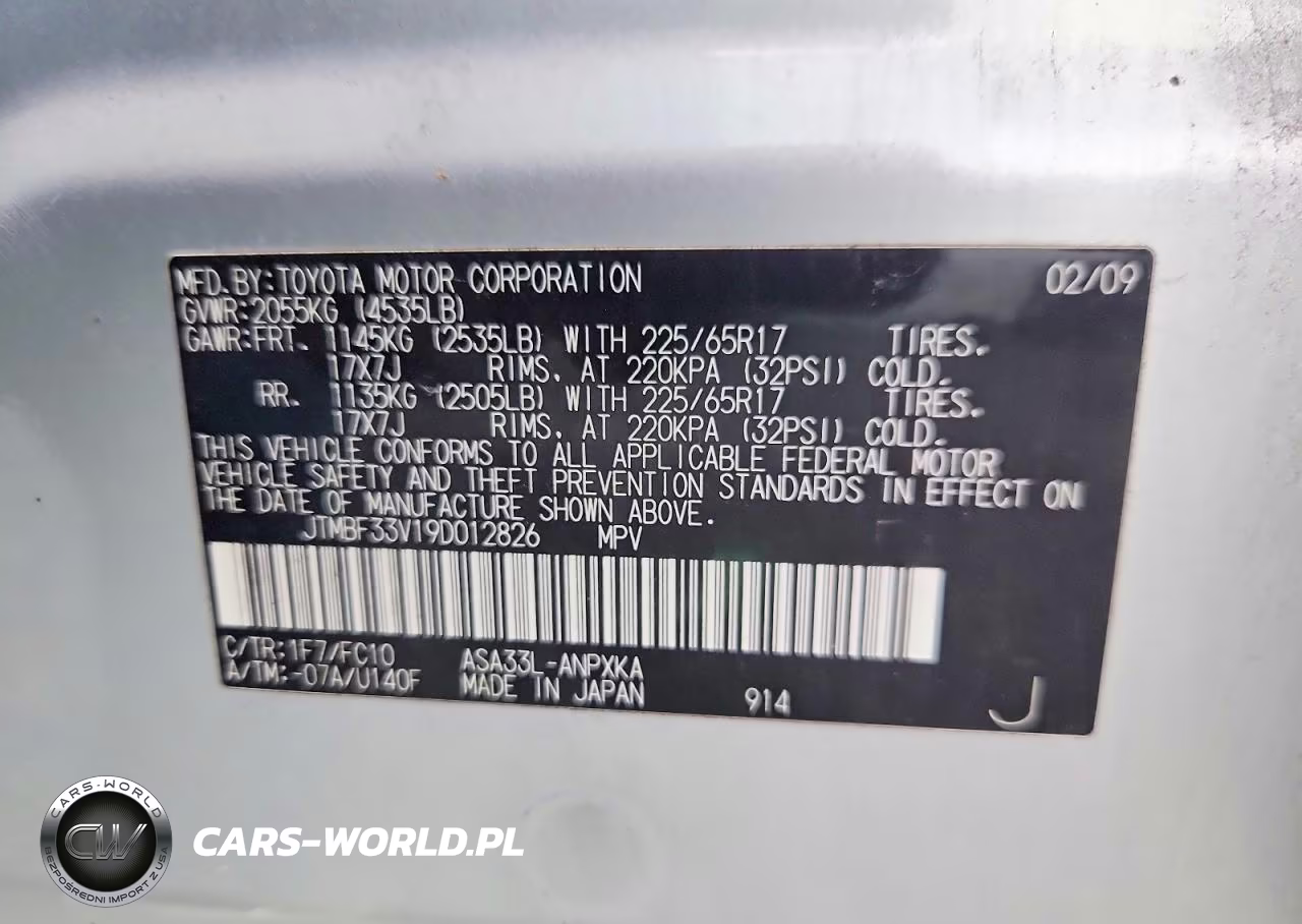 2009 Toyota Rav4 Base VIN:JTMBF33V19D012826 - 13