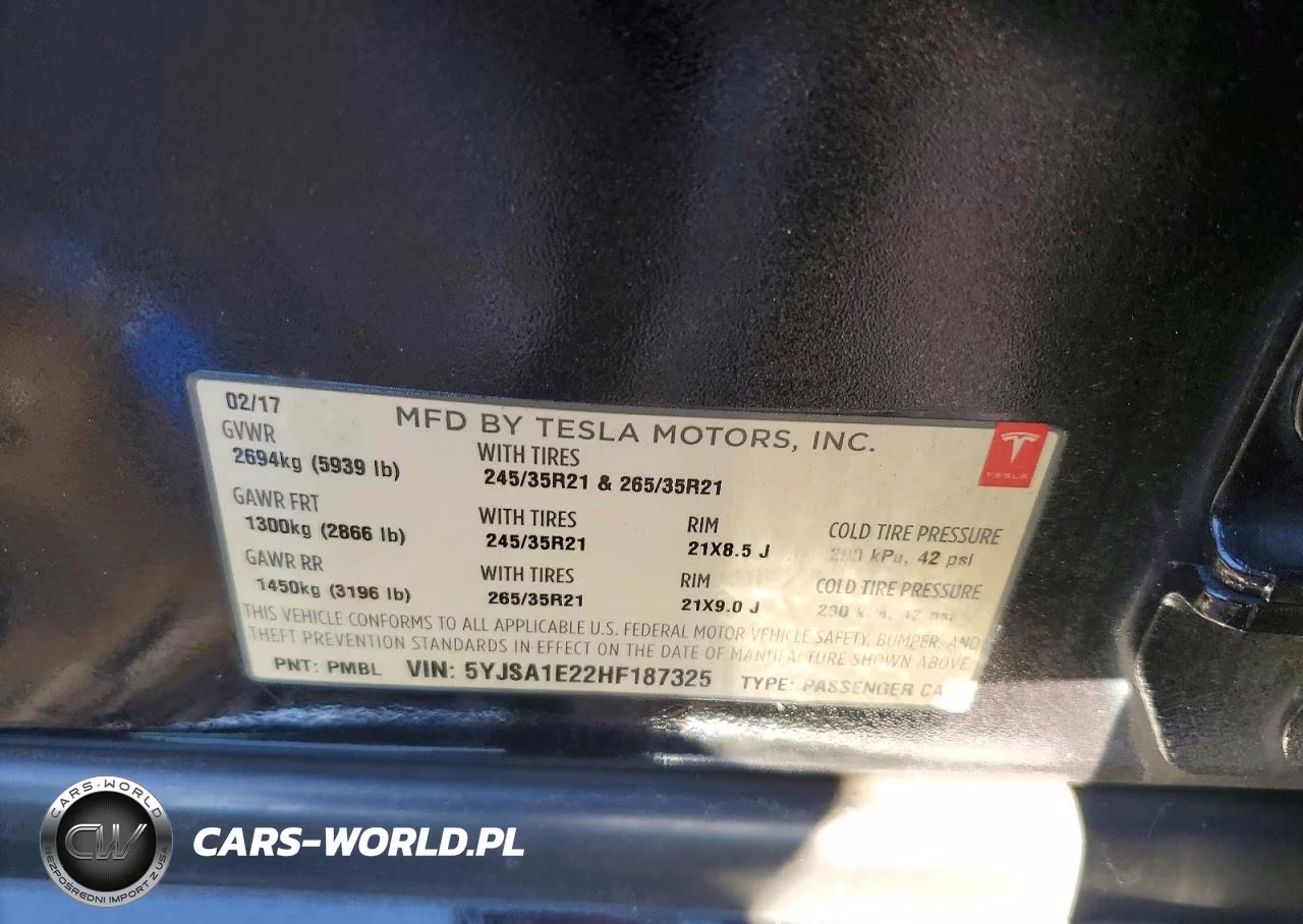 2017 Tesla Model S VIN:5YJSA1E22HF187325 - 12