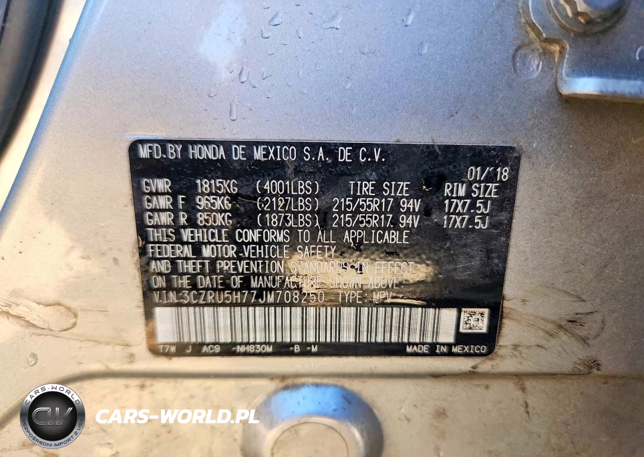 2018 Honda Hr-V Exl VIN:3CZRU5H77JM708250 - 13