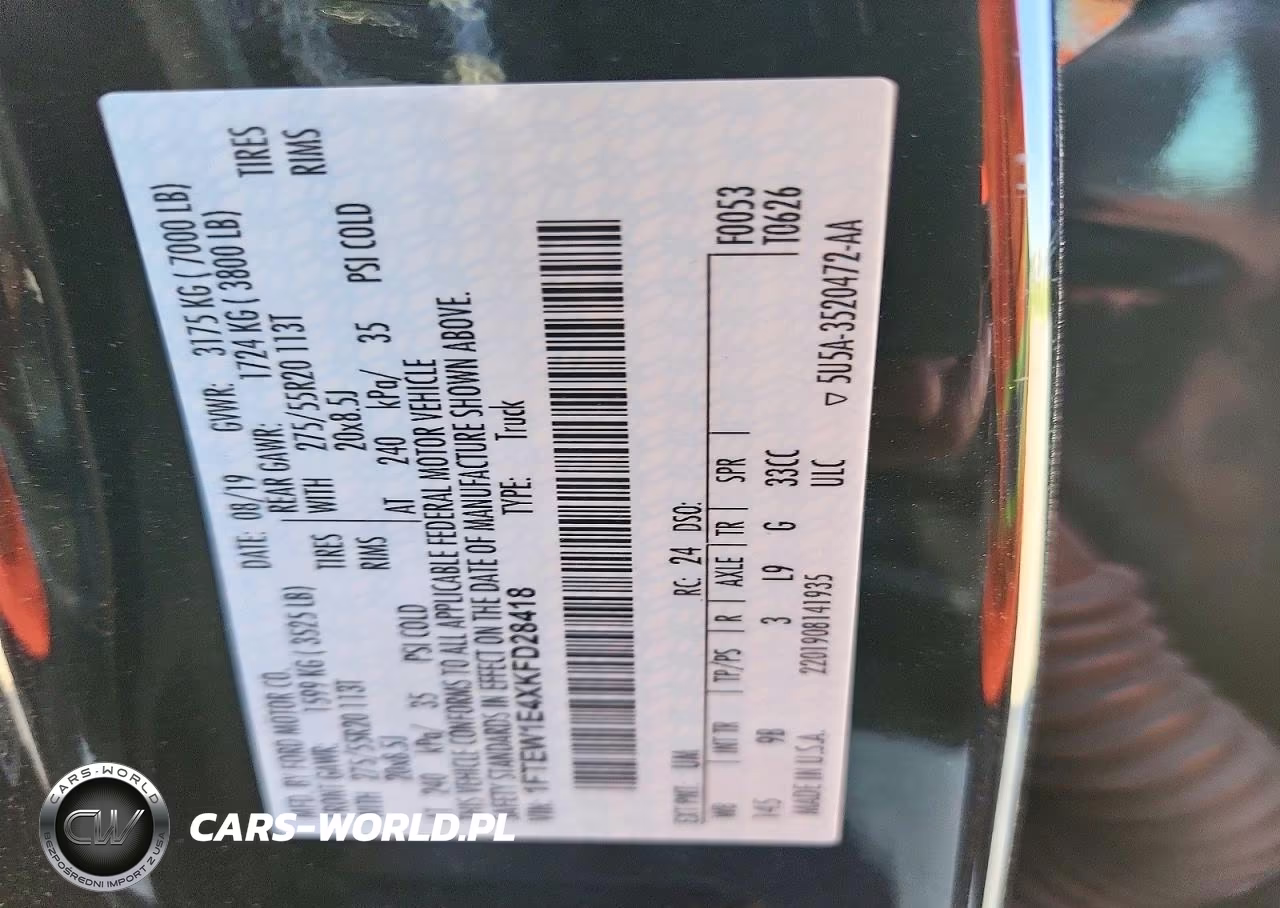 2019 Ford F-150 Platinum VIN:1FTEW1E4XKFD28418 - 12