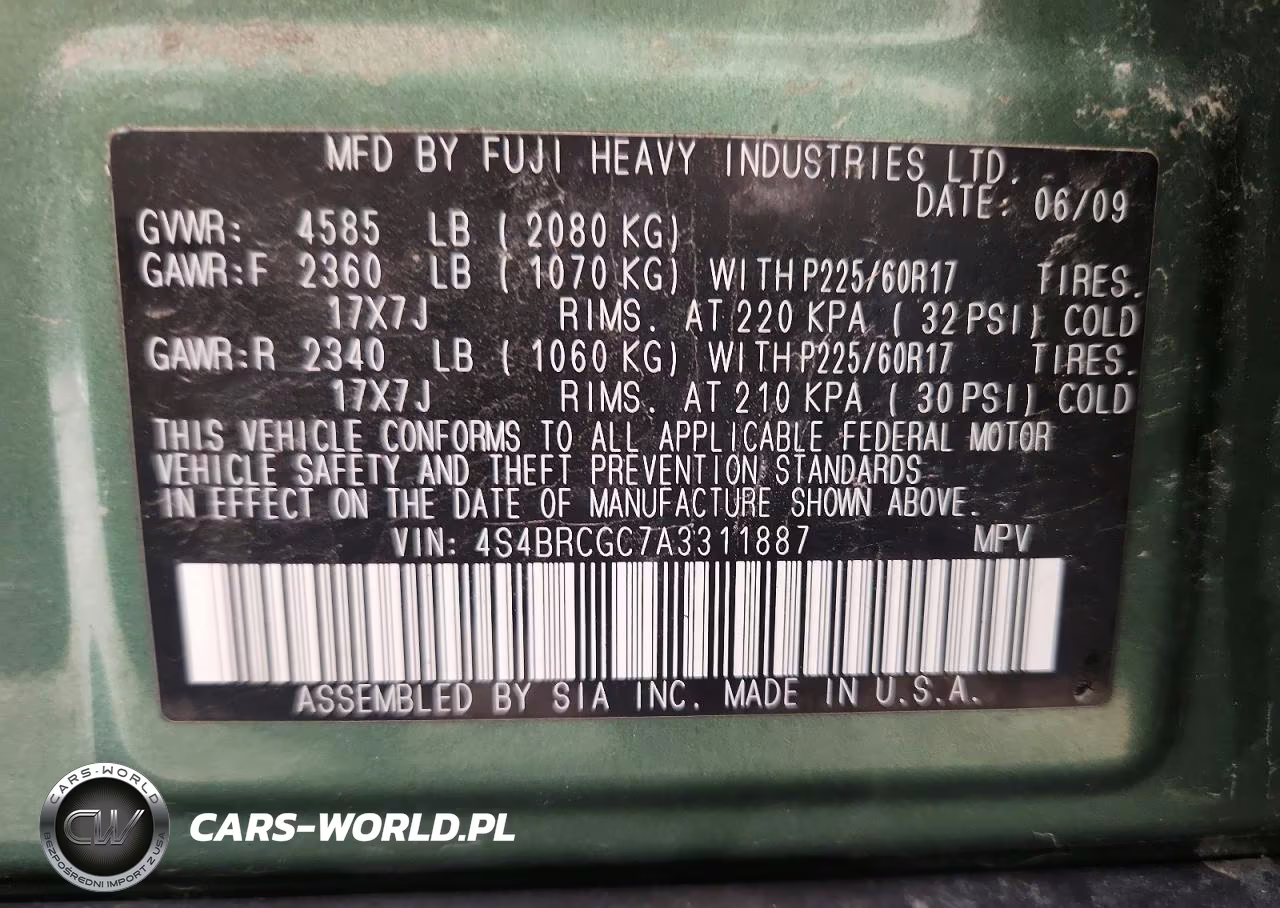 2010 Subaru Outback 2.5I Premium VIN:4S4BRCGC7A3311887 - 12
