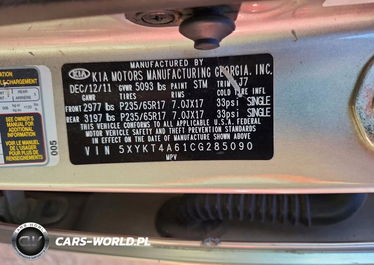 2012 Kia Sorento Lx VIN:5XYKT4A61CG285090 - 13