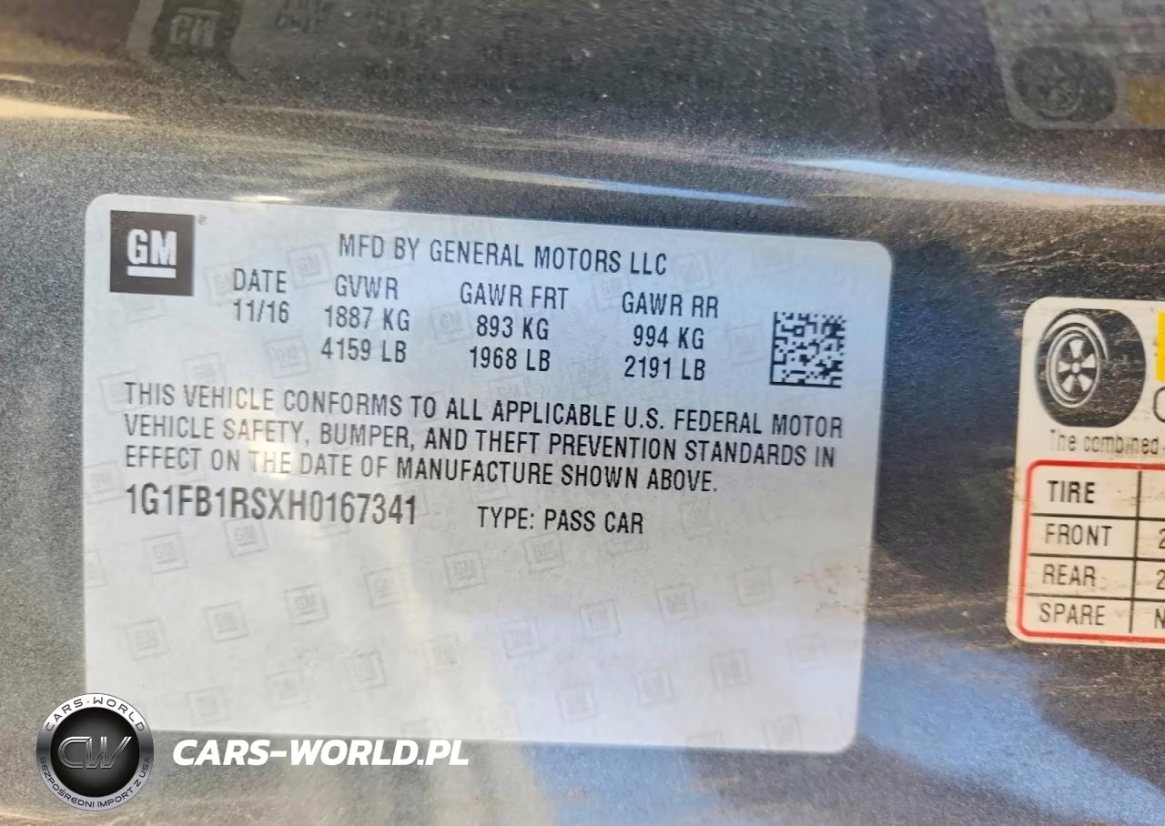 2017 Chevrolet Camaro Lt VIN:1G1FB1RSXH0167341 - 12