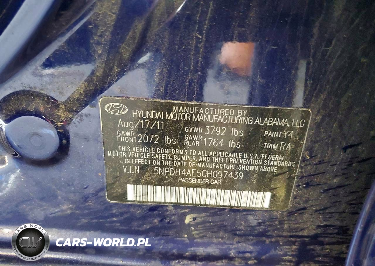 2012 Hyundai Elantra Gls VIN:5NPDH4AE5CH097439 - 13
