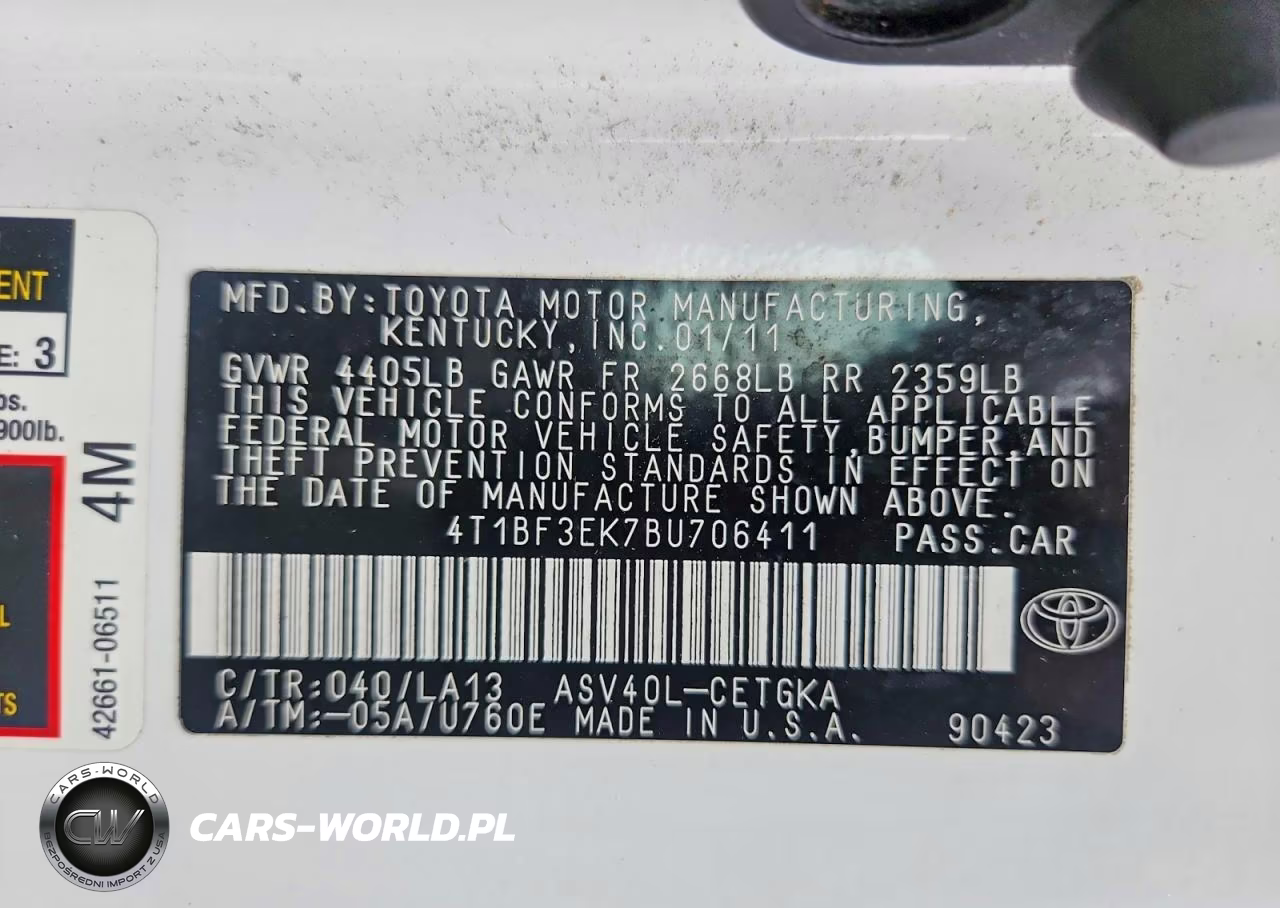 2011 Toyota Camry Xle VIN:4T1BF3EK7BU706411 - 13
