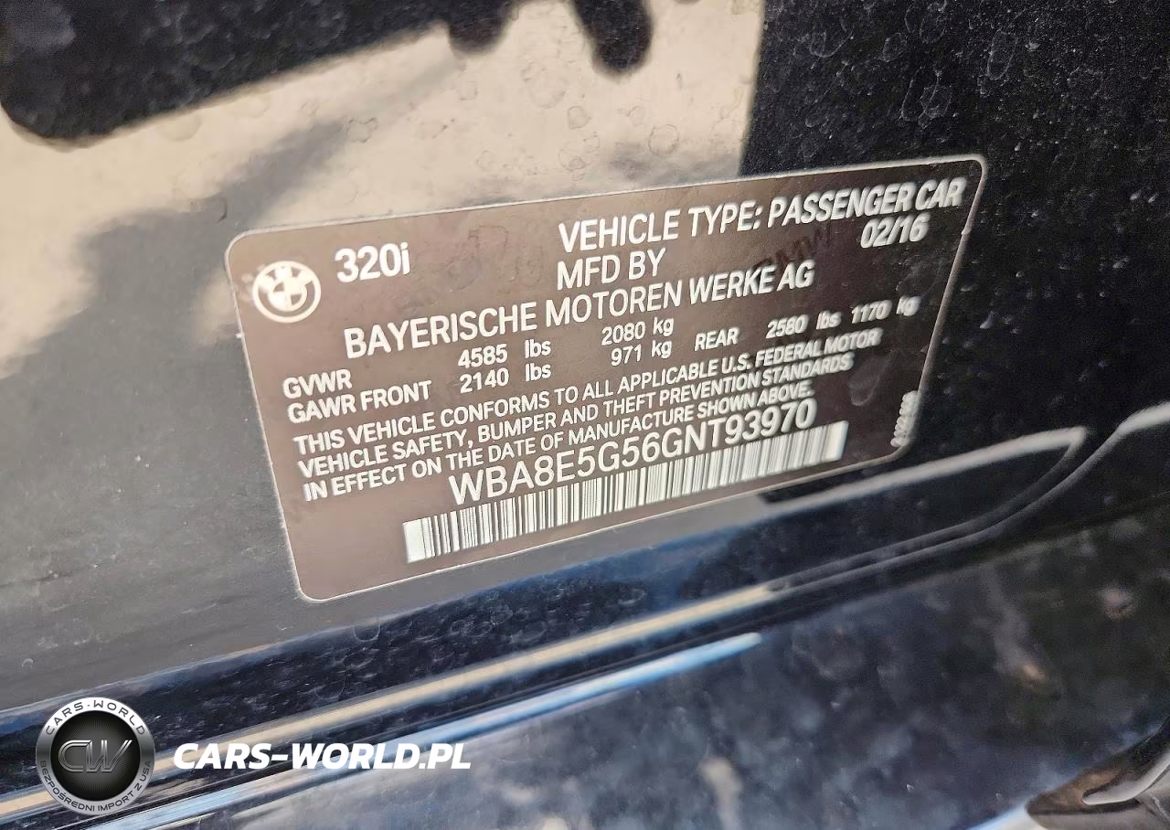 2016 BMW 320 Xi VIN:WBA8E5G56GNT93970 - 12