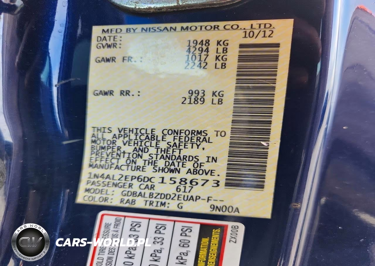 2013 Nissan Altima S VIN:1N4AL2EP6DC158673 - 12